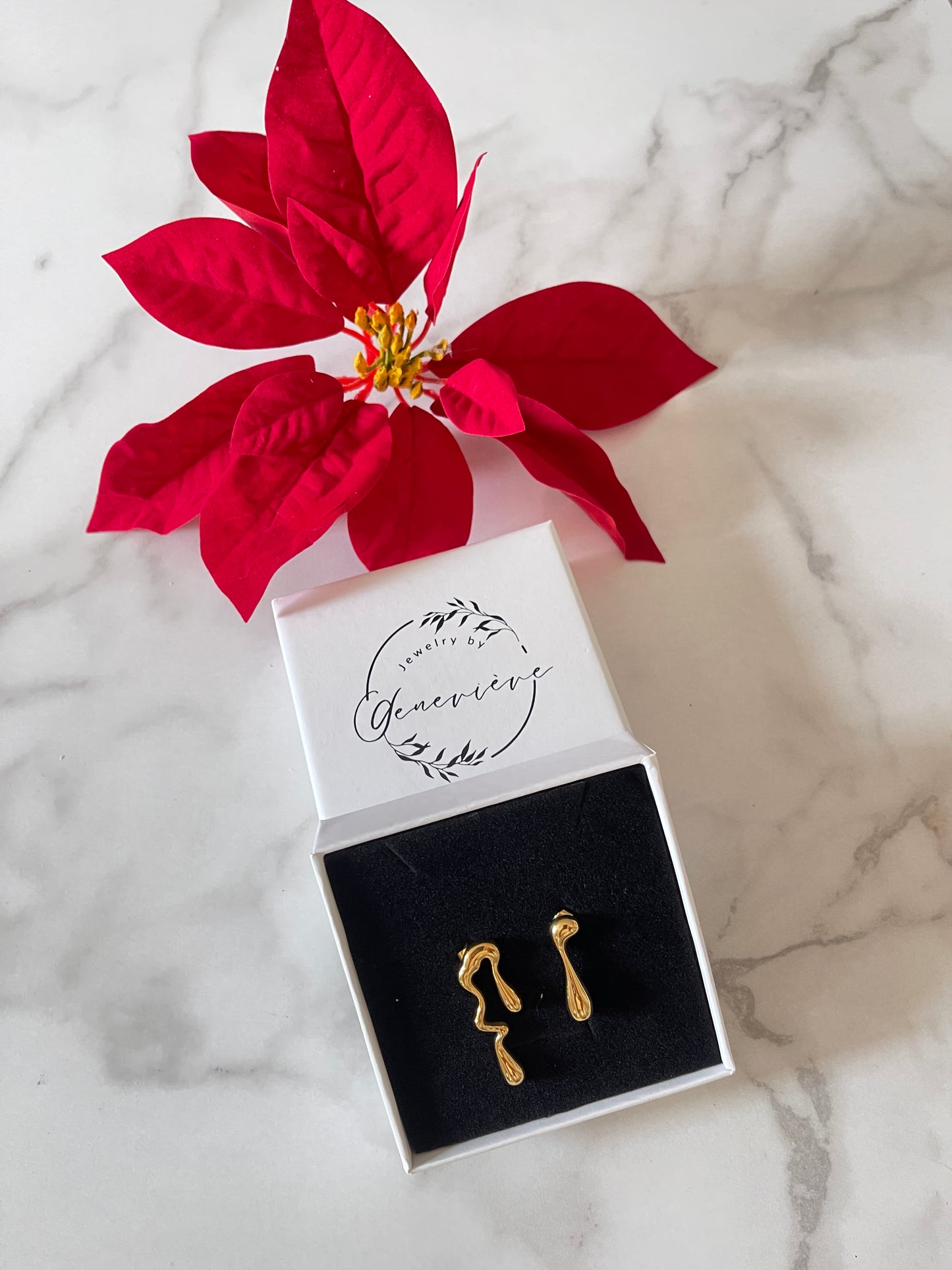 Abstract curved drop earrings