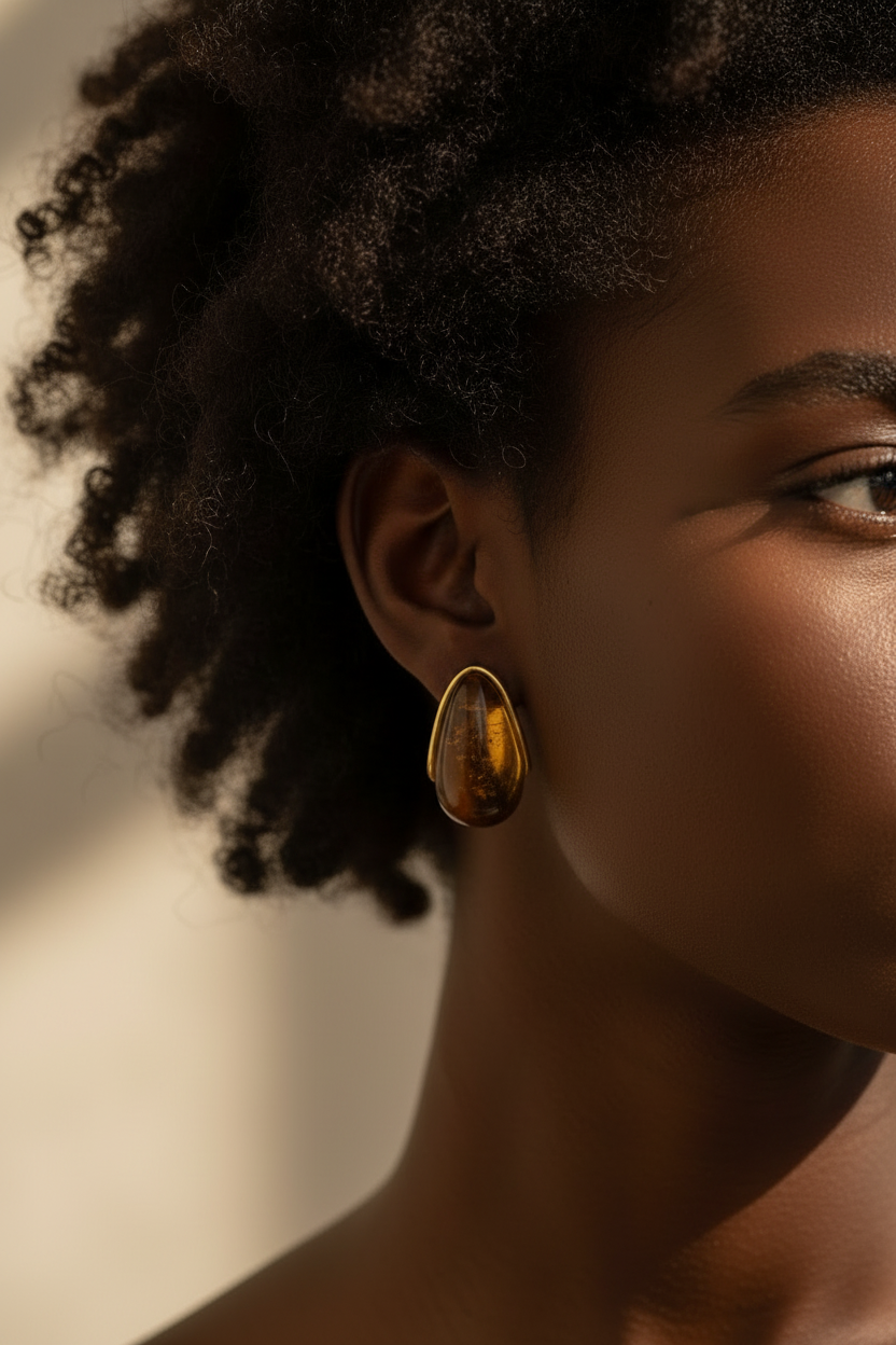 Resin botega earrings
