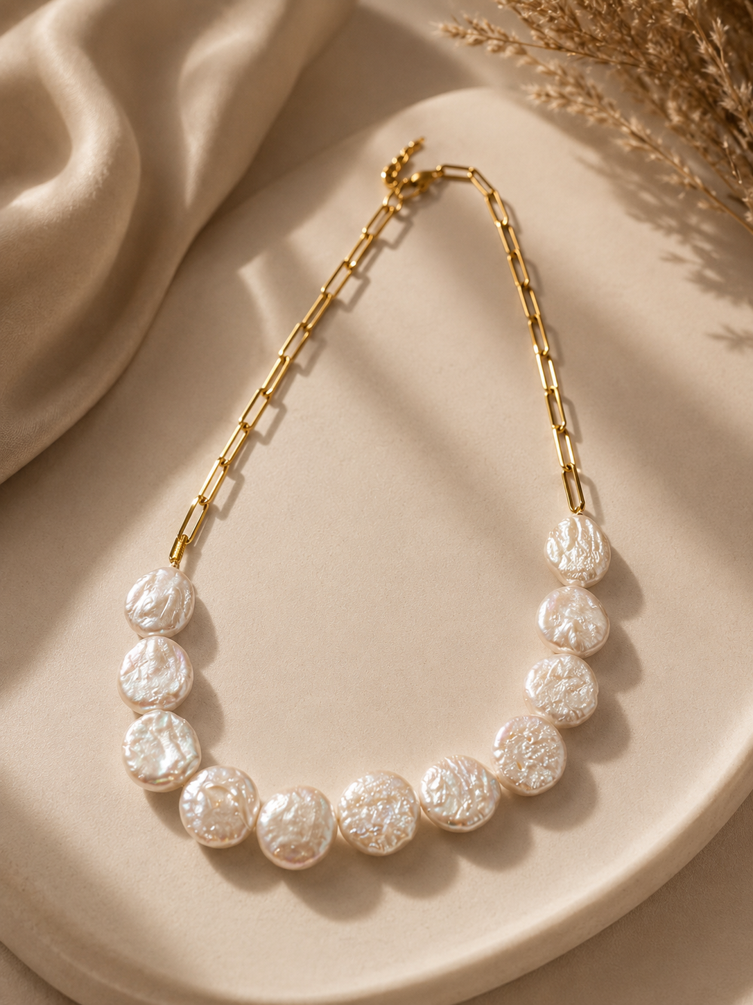 Coin pearl necklace