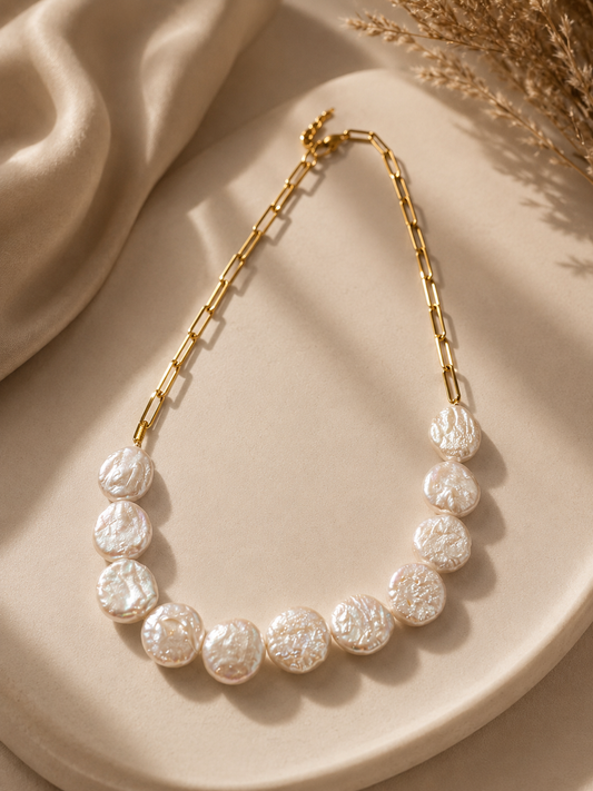 Coin pearl necklace