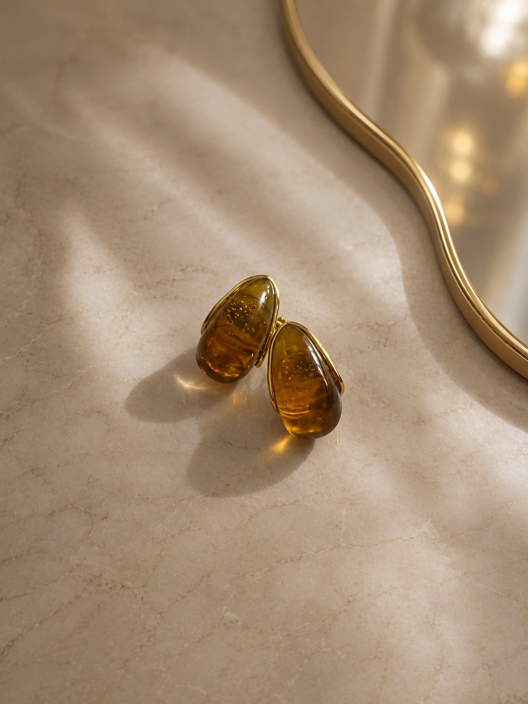 Resin botega earrings
