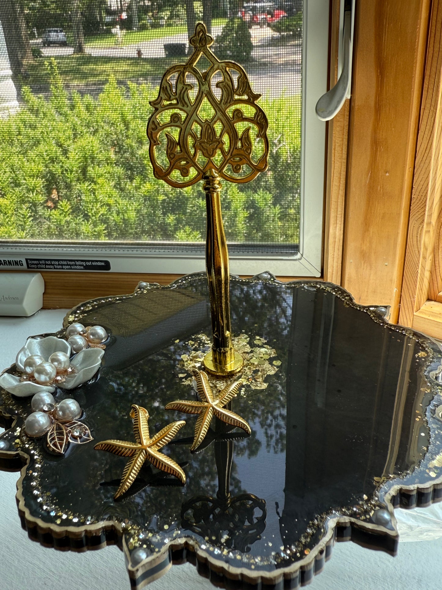 Aquamarine starfish earrings