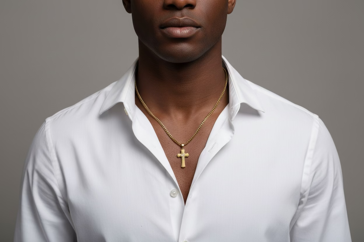 Men cross necklace